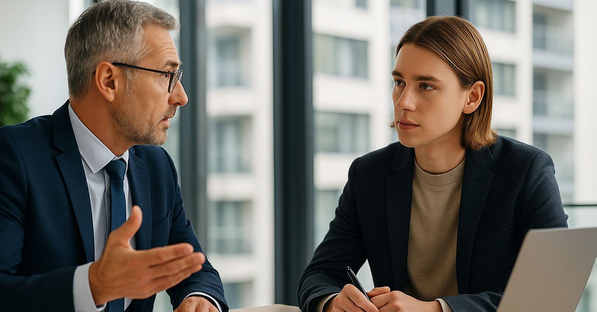 Financial Gravity advisor meeting with a Gen Z client to deliver modern multi-family office solutions.
